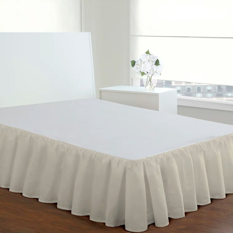 Fresh Ideas Fresh Ideas Ruffled Poplin Bed Skirt, 14" Drop Length