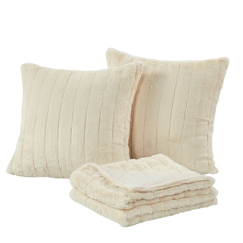 Home Soft Things Luxury Rabbit Faux Fur Throw Blanket