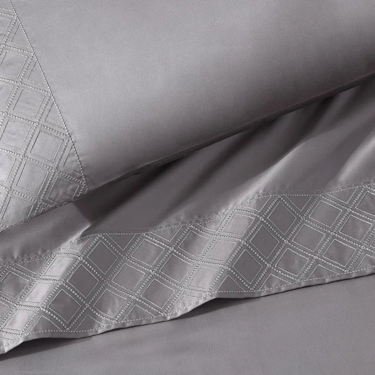 Queen Charcoal Egyptian Cotton Sheet Set