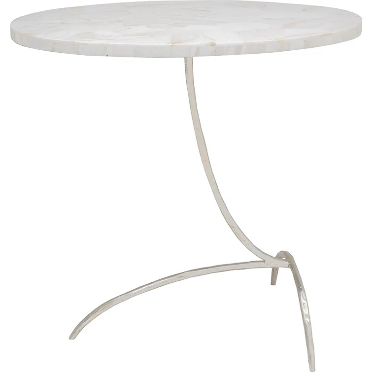 Maitland-Smith Clam Stone Top End Table