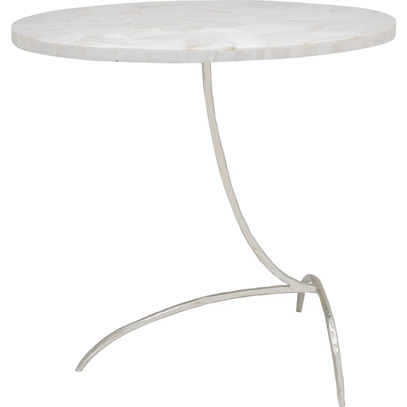 Maitland-Smith Clam Stone Top End Table