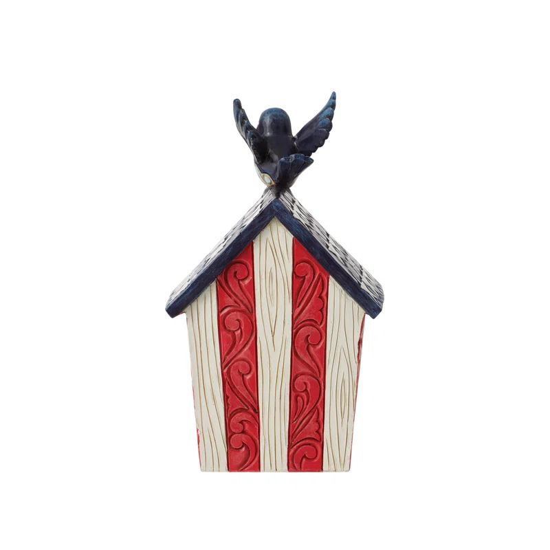 Jim Shore Jim Shore Heartwood Creek Patriotic Birdhouse Figurine 5.3in H