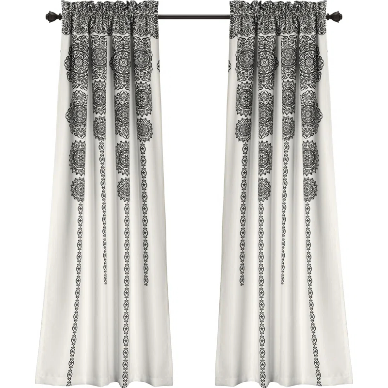 Lush Decor Medallion Semi-Sheer Rod pocket Curtain Panels (Set of 2)