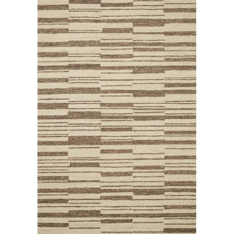 Chris Loves Julia x Loloi Chris Loves Julia x Loloi Polly Checkered Hand-tufted Beige/Tobacco Area Rug