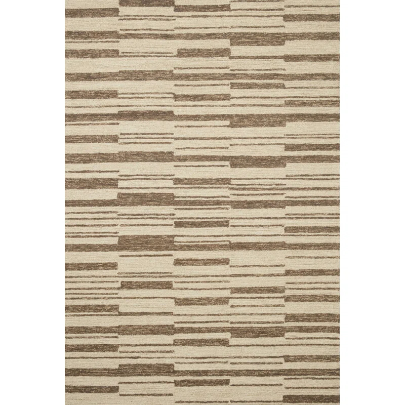 Chris Loves Julia x Loloi Polly Checkered Hand-tufted Beige/Tobacco Area Rug