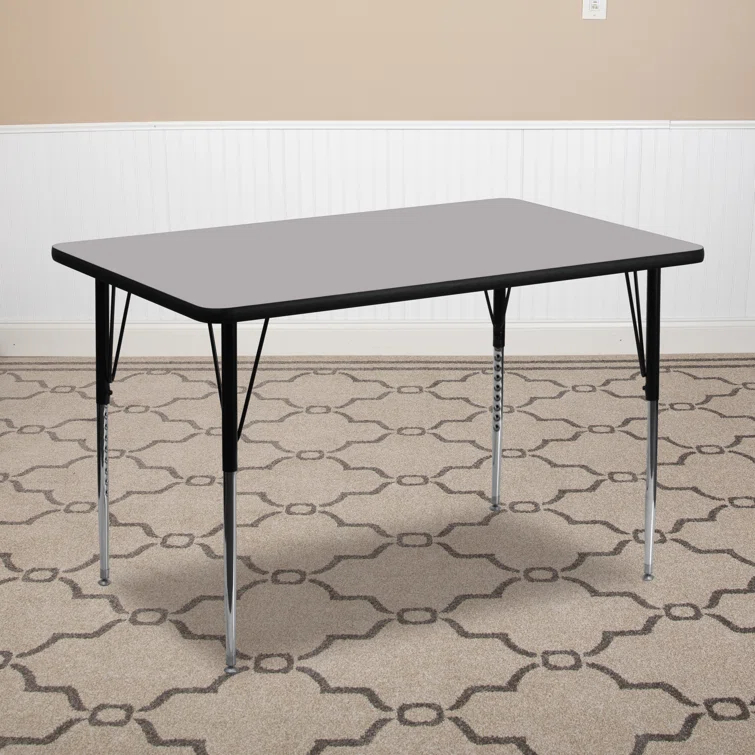 Flash Furniture Goddard 24''W x 48''L Rectangular HP Laminate Activity Table - Adjustable Legs