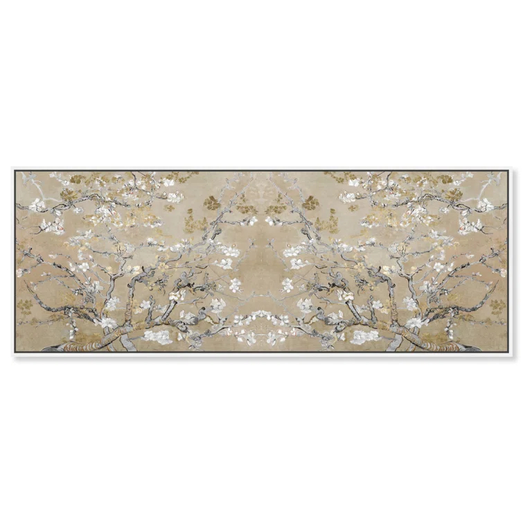Oliver Gal Prints Vincent Van Gogh " Large Floral And Botanical Van Gogh In Gold Blossoms Inspiration Twin, French Country Gold "