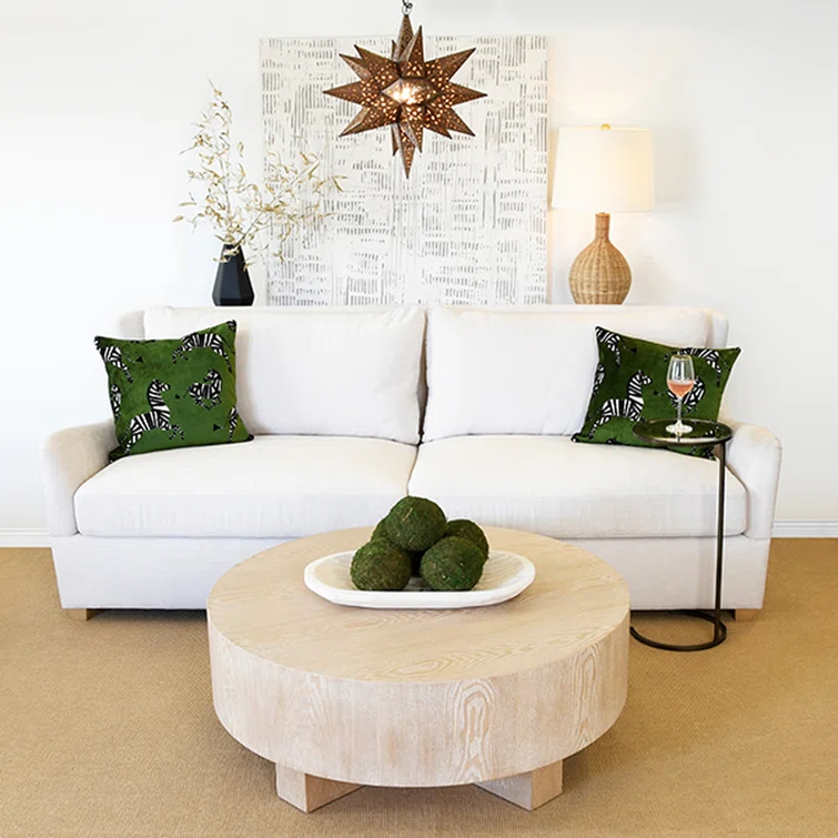 Worlds Away Kaleb Ivy 92.5'' Upholstered Sofa