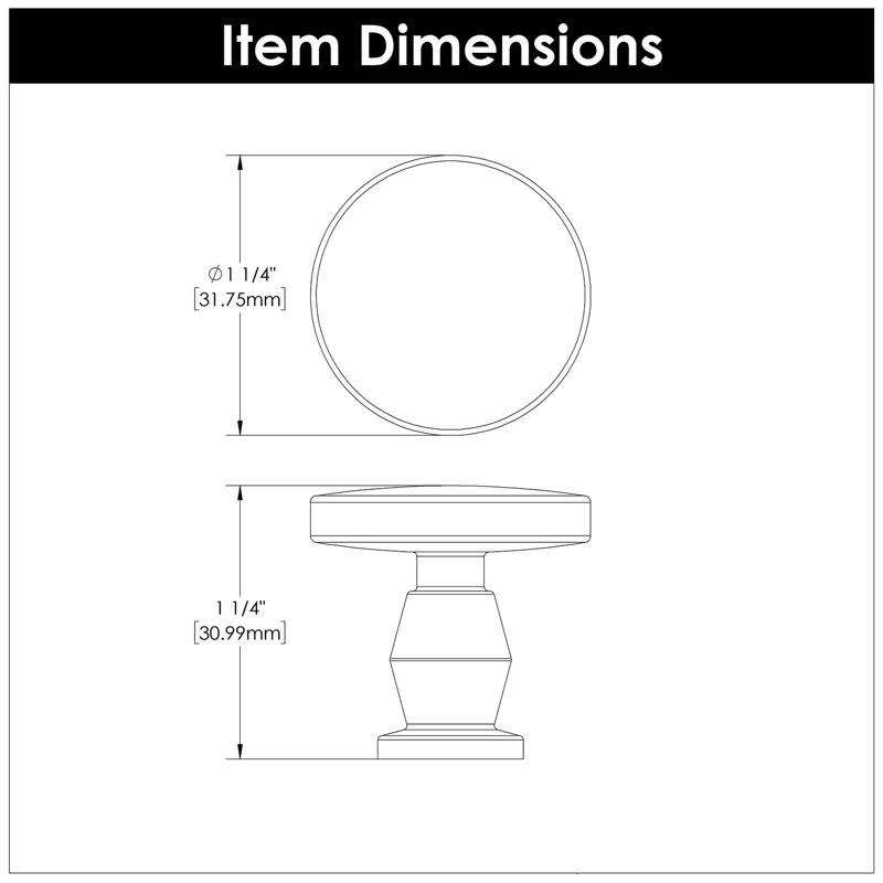 Belwith Keeler Anders 1.25" Diameter Round Knob