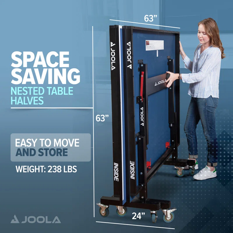 Joola USA Joola Inside, Indoor Table Tennis Table with Net and Post Set - 10 Minute Easy Assembly