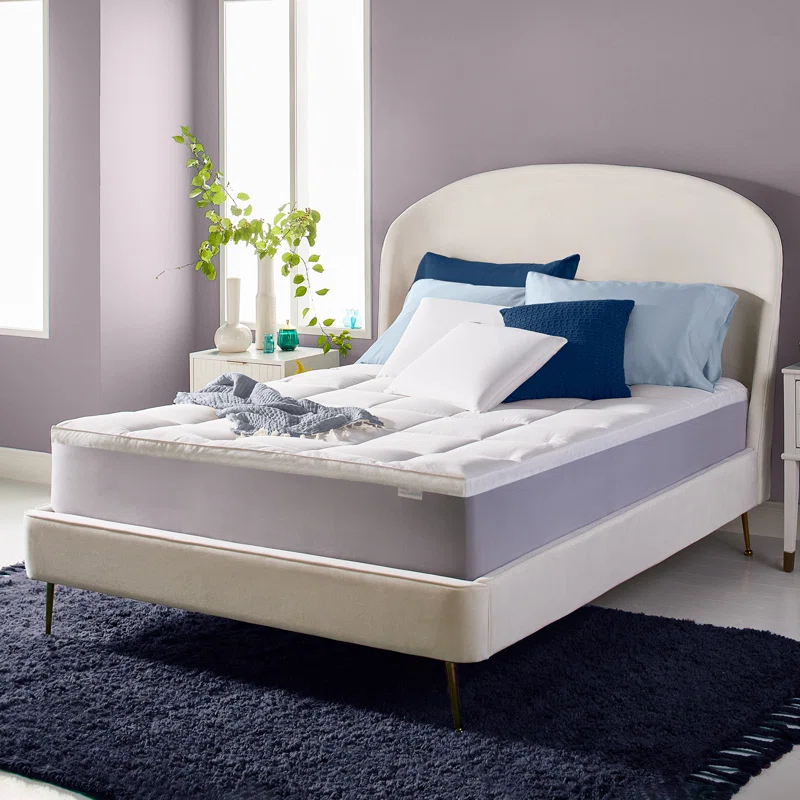 Sleep Innovations Sleep Innovations Cradling Cloud Mattress Pad Topper Cover, Quilted Pillow Top Protector