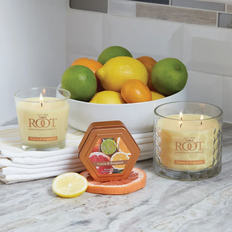 Root Candles Citron and Bergamot Scented Jar Candle