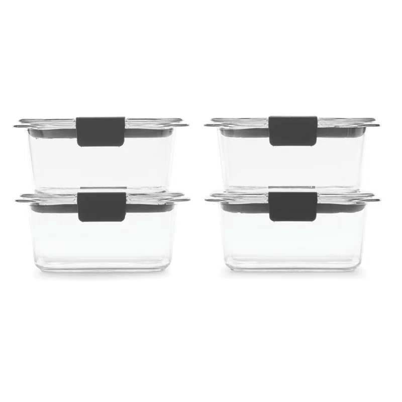 Rubbermaid Brilliance Food Storage Containers, BPA-Free Plastic, 4.7 Cup, 4 Pack | Wayfair