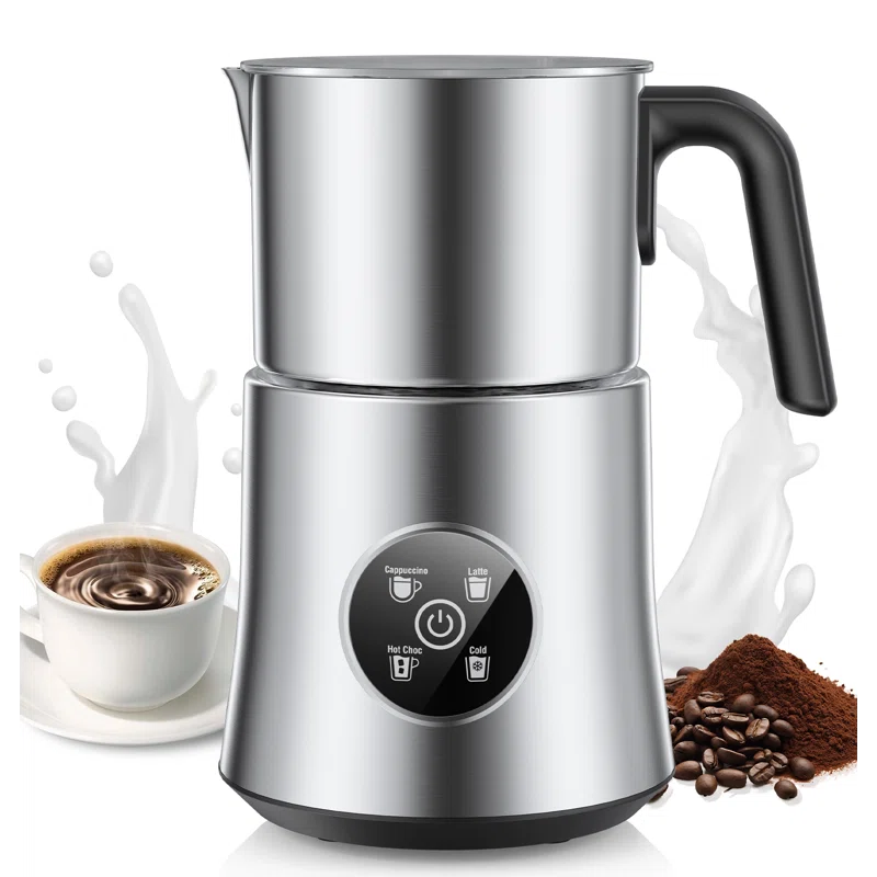 Teendow 900ml Electric Milk Frother Machine, Coffee Foamer Stainless Steel Milk Pitcher, Tea Stirrer, Hot And Cold Double,sliver | Wayfair