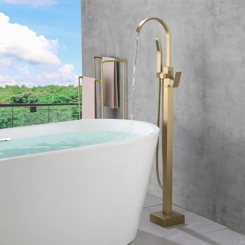 Floor Tub Spout with Diverter