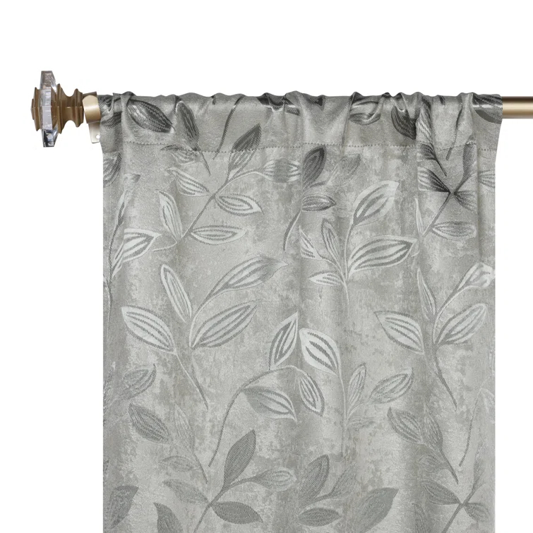 Superior Modern Bohemian Leaves Polyester Machine Washable Room Darkening Blackout Curtains by Superior (Set of 2)