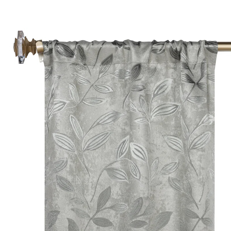 Superior Modern Bohemian Leaves Polyester Machine Washable Room Darkening Blackout Curtains by Superior (Set of 2)