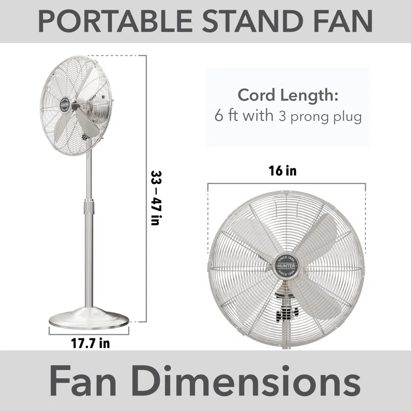 Hunter Fan 47" Oscillating Pedestal Fan