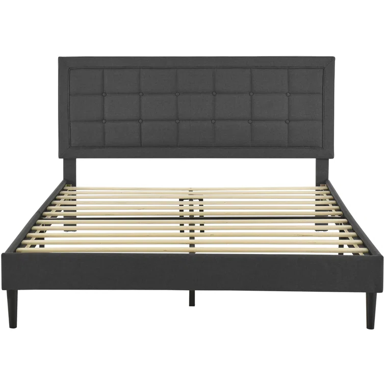 DeCoro Home DeCoro Mornington Upholstered Platform Bed Frame and Headboard
