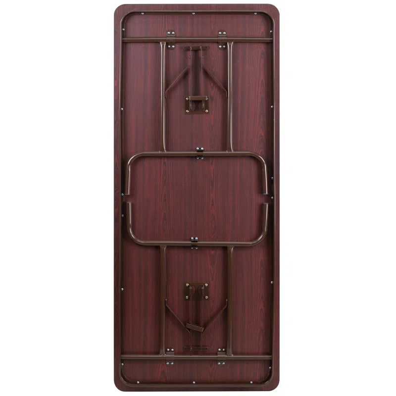 Flash Furniture Wofford 24" x 48" Rectangular Mahogany Melamine Laminate Folding Banquet Table