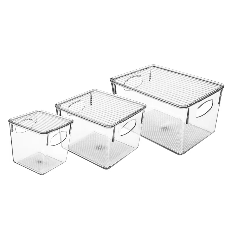 Sorbus Sorbus 3 Piece Variety Pack Clear Acrylic Storage Bins with Handles and Lids
