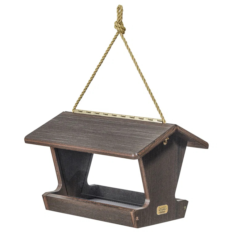 Birds Choice Hopper Bird Feeder Spruce Creek Collection in Brazilian Walnut Recycled Plastic