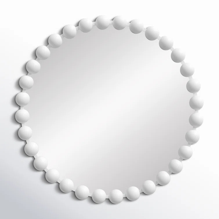 Marlowe Beaded Round Metal Wall Mirror
