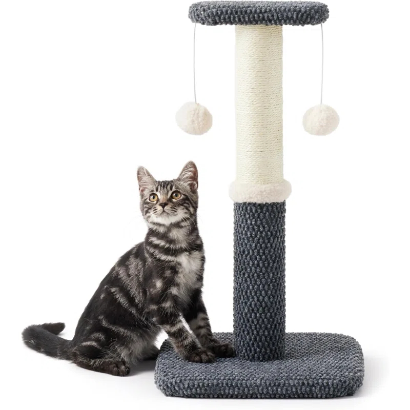 Tall Cat Scratching Post - Premium Sisal Rope Highly Resistant Carpet Scratching Posts For Indoor Cats Adults, Sturdy Large Cat Scratch Pole With Hanging Ball,