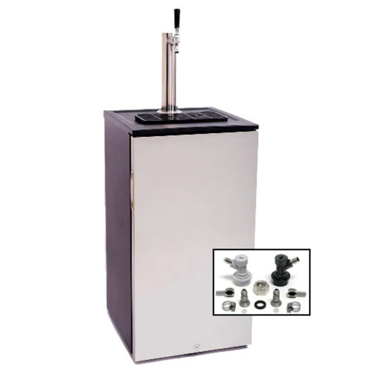 EdgeStar EdgeStar 15 Cubic Feet Silver Single Tap Freestanding Kegerator