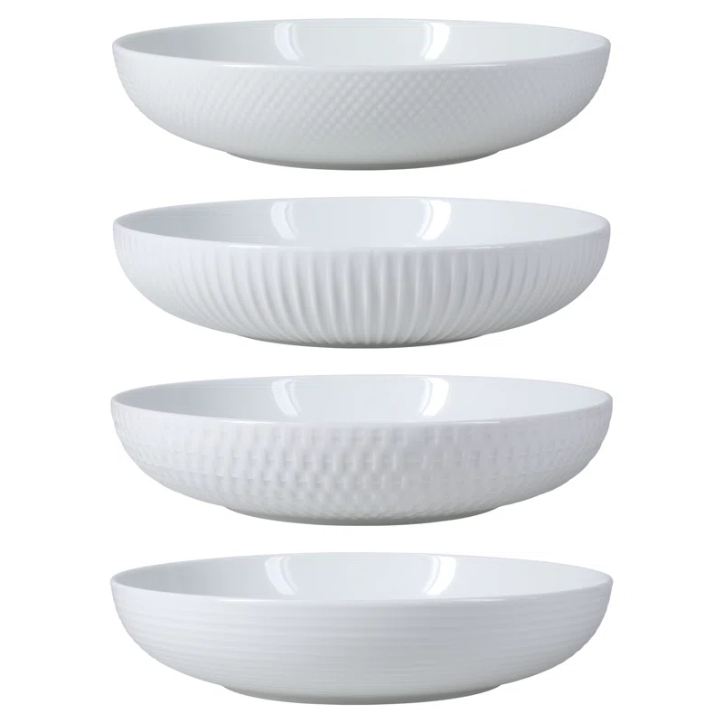 BIA Cordon Bleu BIA Cordon Bleu Assorted Textured Porcelain 48 oz Dinner Bowls (Set of 4)