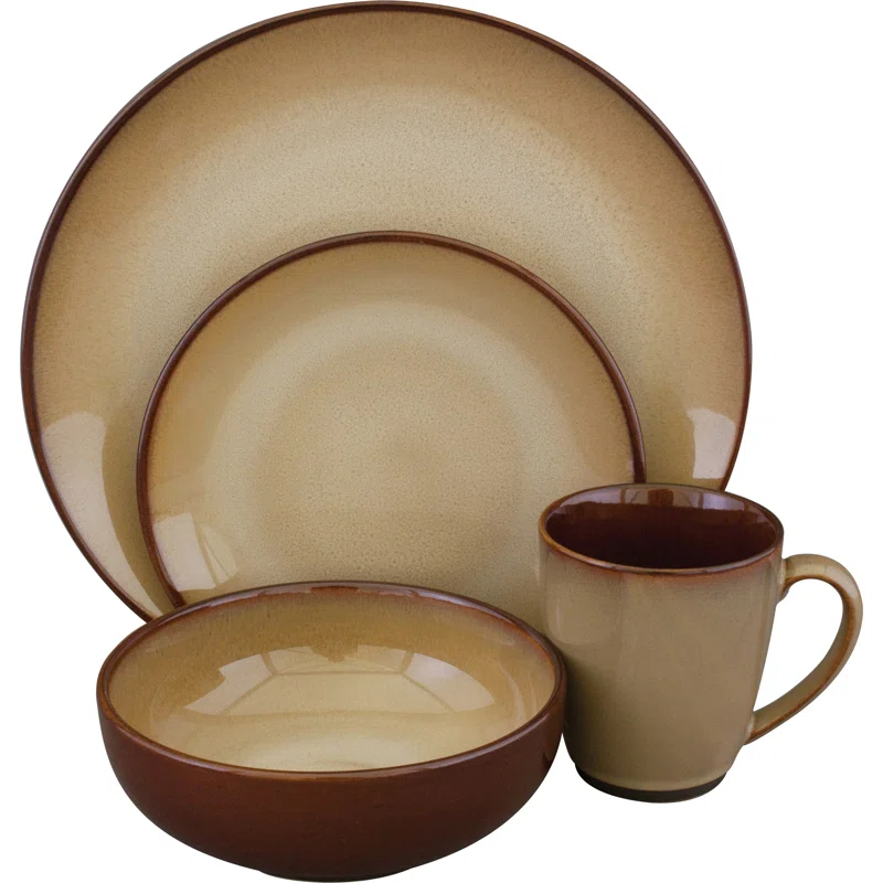 Sango Sango Nova 16-Piece Casual Stoneware Dinnerware Set - Service For 4, Plate, Bowl & Mug Set