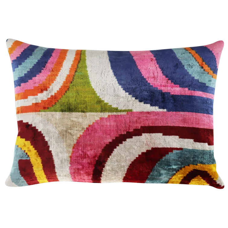 Canvello Geometric Velvet Throw Pillow