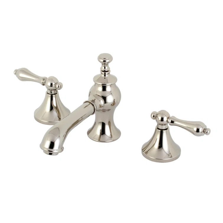 Kingston Brass Kingston Brass Vintage Two-Handle 3-Hole Deck Mount Widespread Bathroom Faucet with Brass Pop-Up Drain KC7066AL