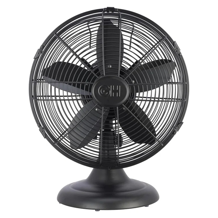 Good Housekeeping Good Housekeeping's All-Metal Retro 3-Speed 12" Oscillating Office Desk Table Fan (Multiple Finishes Available)