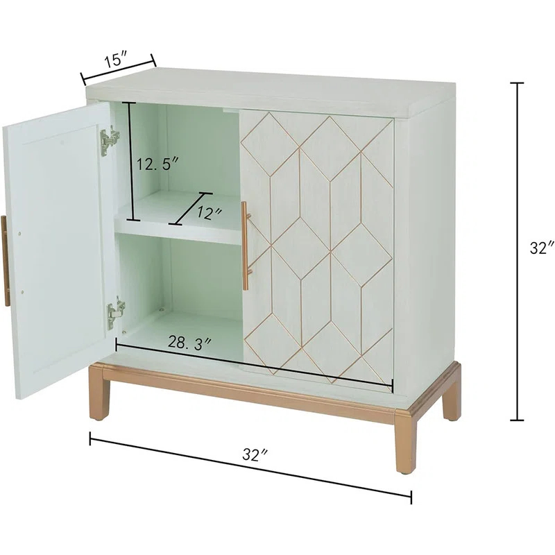 Everly Quinn Cabinet with 2 Doors, Storage Cabinet Sideboard