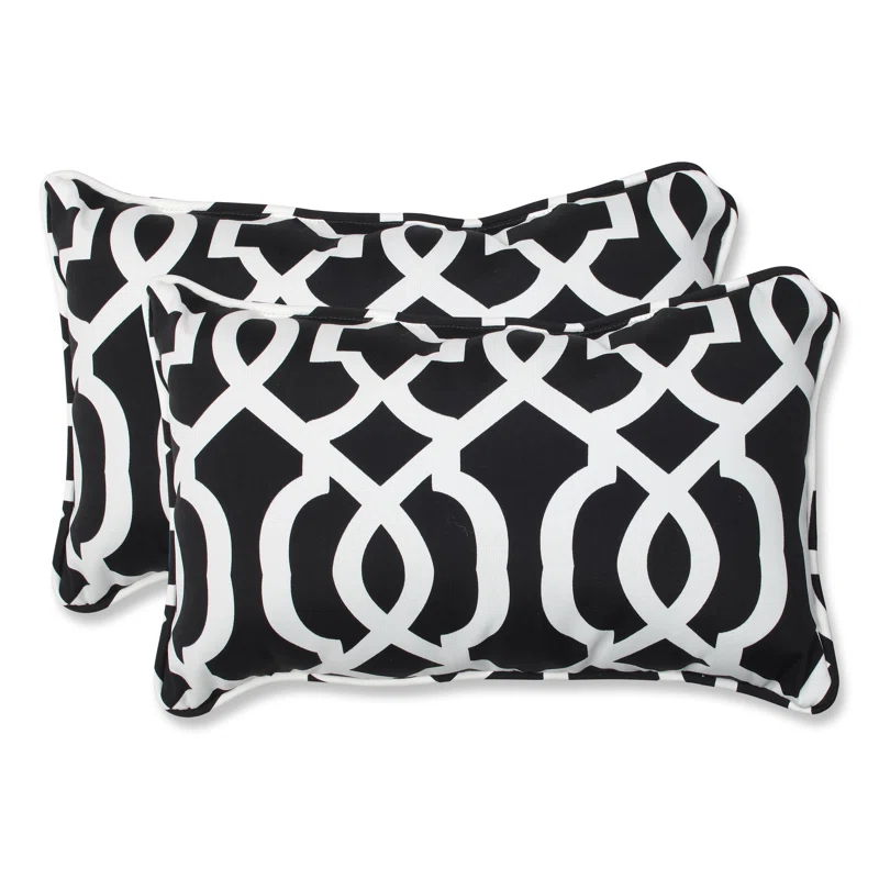 Pillow Perfect New Geo Geometric Indoor/Outdoor Reversible Throw Pillow (Set of 2)