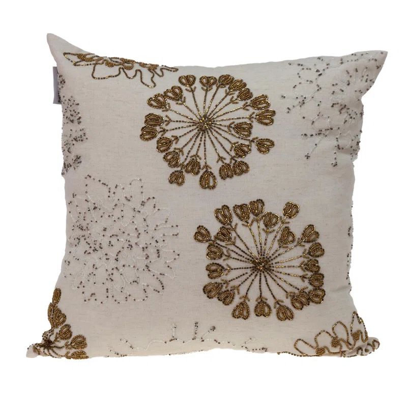 Parkland Collection Periwinkle Floral Cotton Throw Pillow