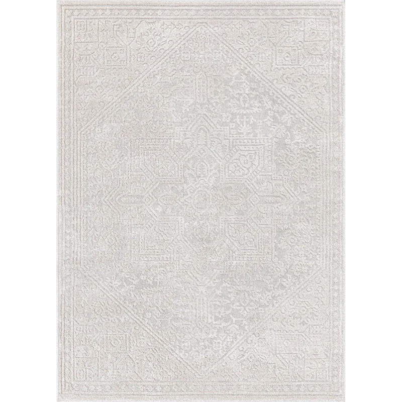 Well Woven Well Woven Harlow Cloud Medallion Farmhouse Medallion Ivory Area Rug