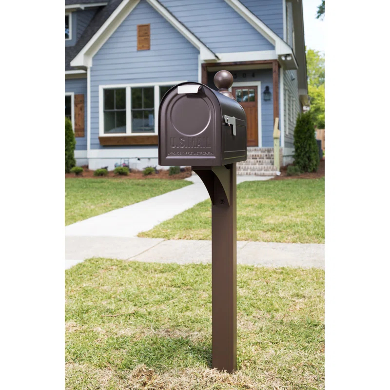 Architectural Mailboxes Northpointe Large Steel Post Mount Mailbox Venetian Bronze