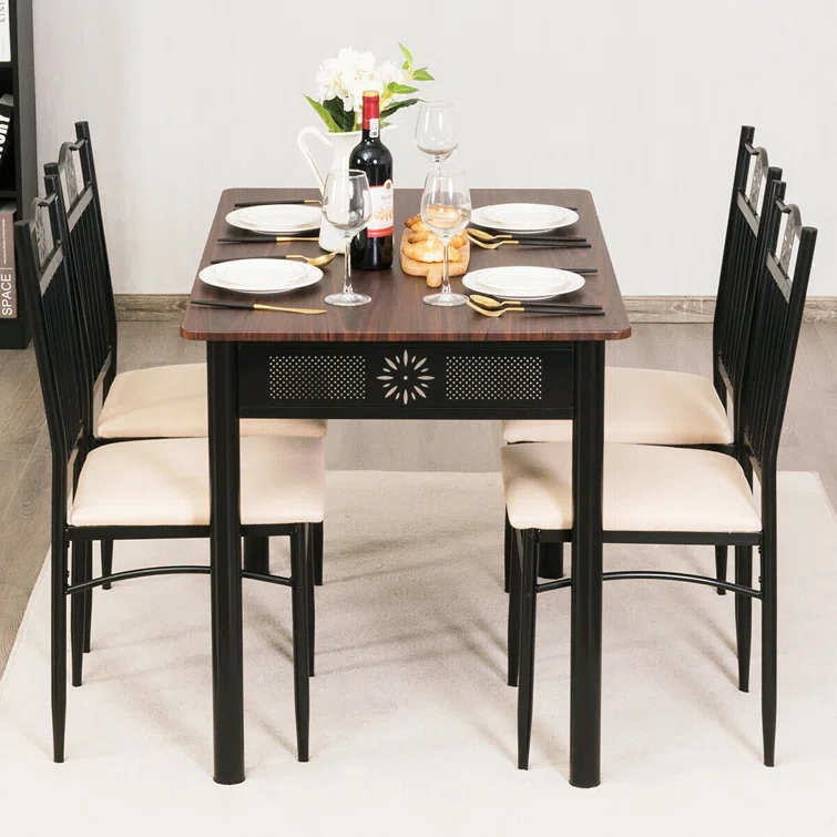 Costway 4 - Person Four Leg Dining Set