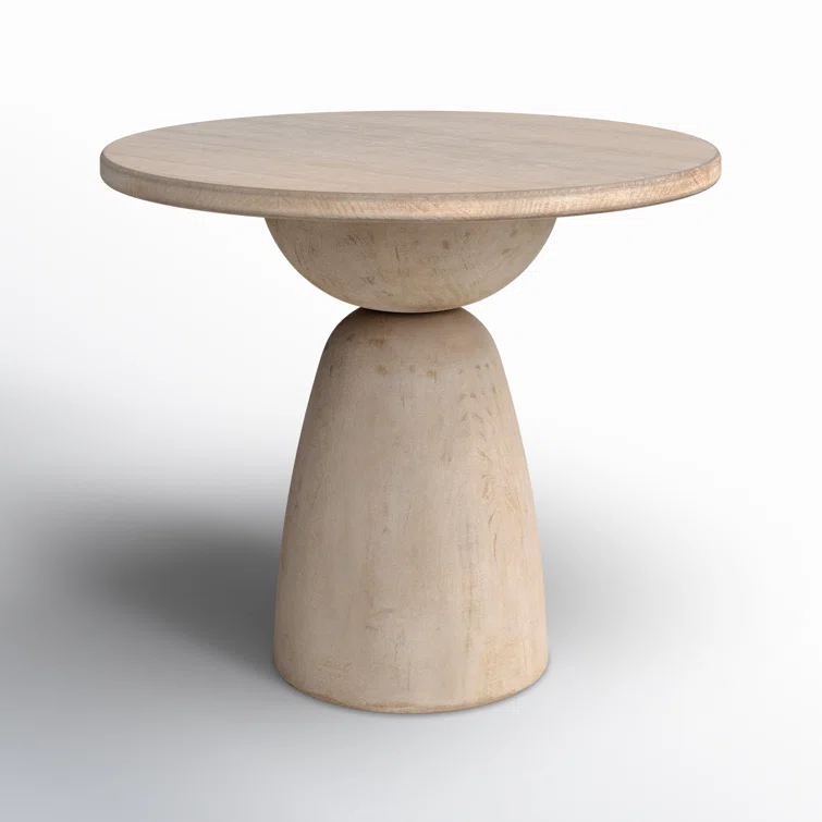 36" White Reclaimed Wood Round Dining Table