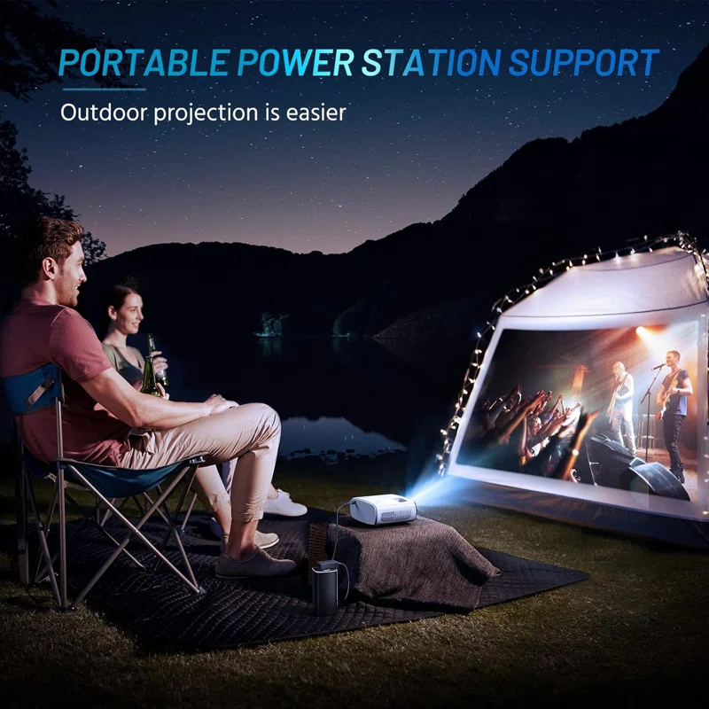 shenzhenshikeyulongyudianzishangwuyouxianzerengongsi Mini Projector, Upgraded 1080p Hd Projector, 8000l Portable Projector With Tripod, Movie Projector Compatible With Android/ios/windows/tv Stick/hdmi/usb