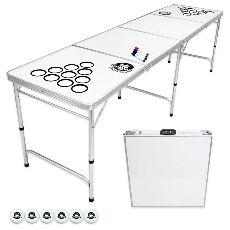 GoPong GoPong 8-Foot Customizable Dry-Erase Beer Pong Set