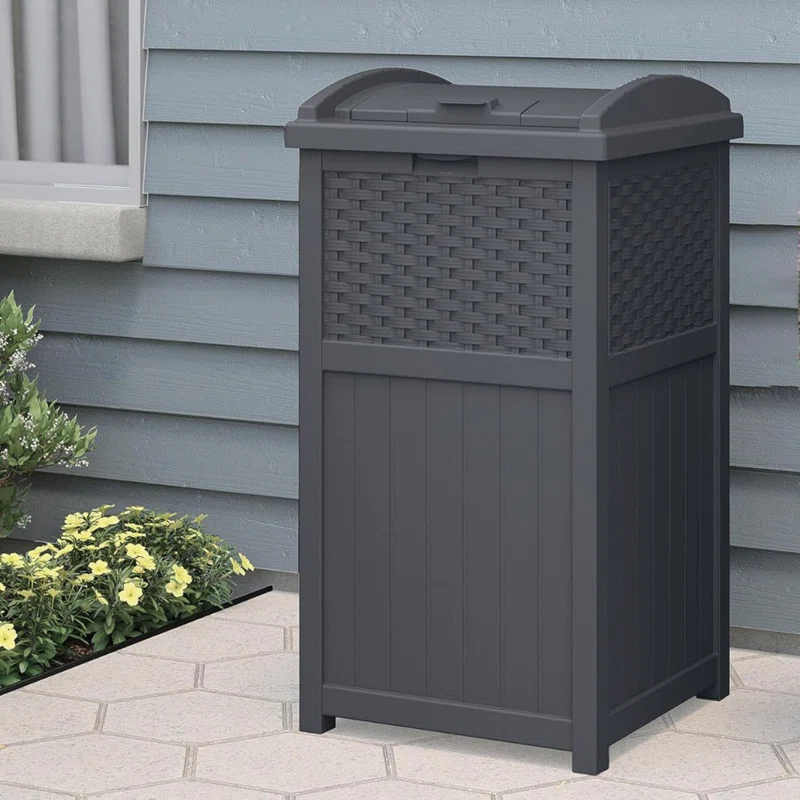 Ameriwood Resin Manual Lift Kitchen Trash Can - 33 Gallons
