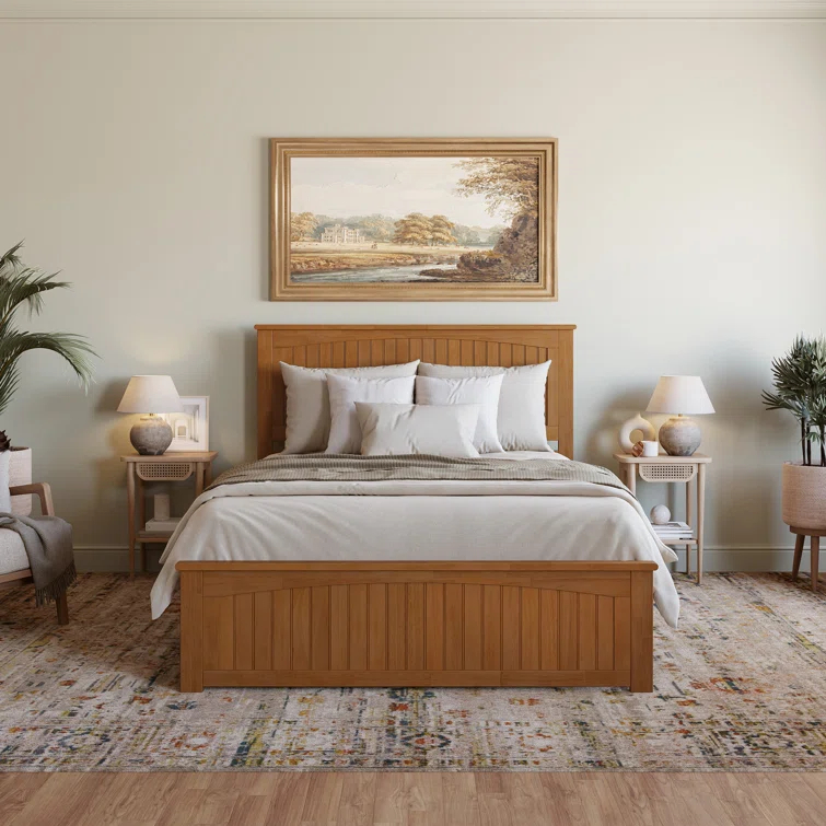 AFI Furnishings Nantucket Low Profile Solid Wood Platform Bed with Matching Footboard