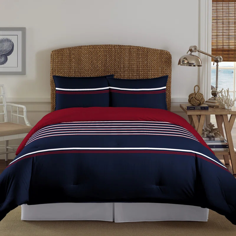 Nautica Mineola Cotton Navy Comforter Set