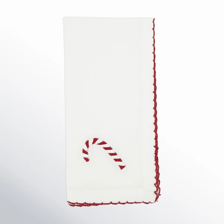 Winter Wonderland Whip Stitch Candy Cane Napkin (Set Of 4) (Set of 4)