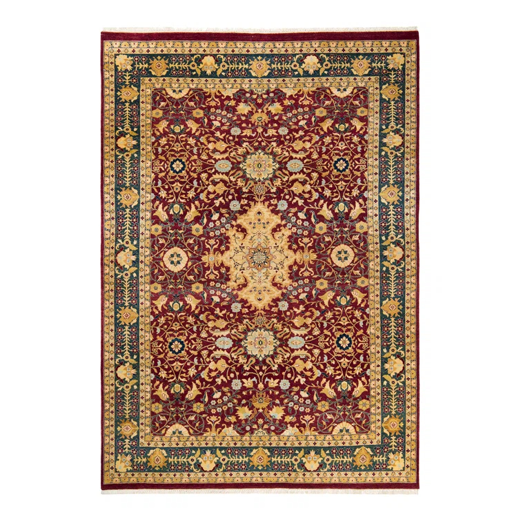 Solo Rugs Classic One-of-a-Kind Traditional Hand-Knotted Burgundy Area Rug 6' x 8'8" & Reviews | Perigold