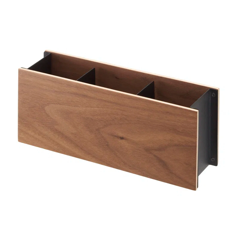 Yamazaki Home Yamazaki Home Desk Organizer - Tv Remote Control And Pen Holder, Steel + Wood