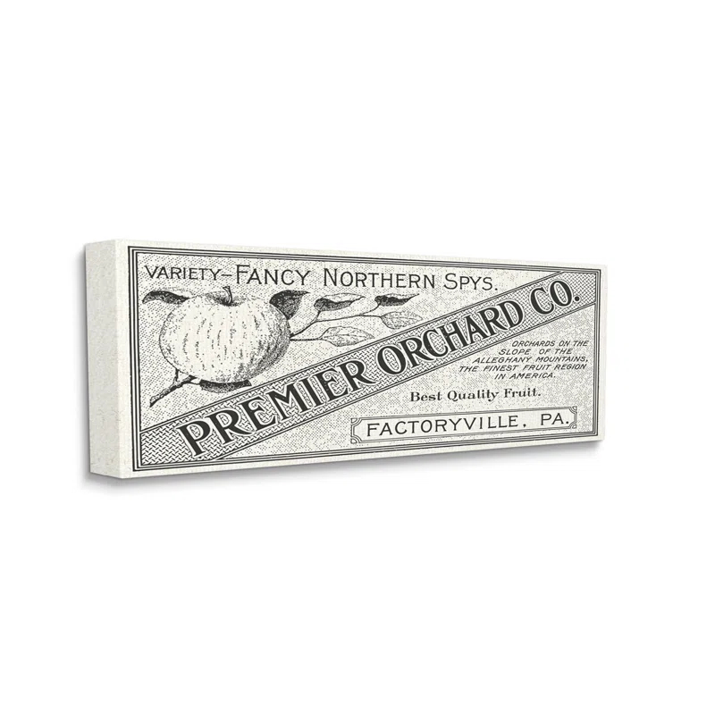 Stupell Industries " Vintage Premier Orchard Co. Sign Antique Fruit " by Daphne Polselli